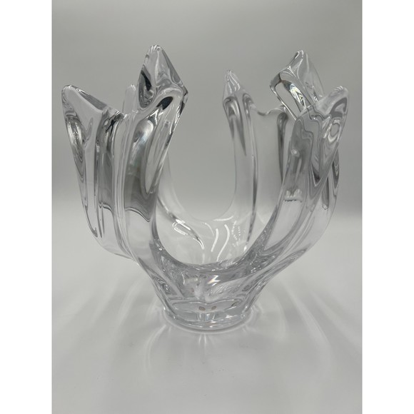 Vintage Mid Century Cofrac Art Verrier France Crystal Bowl Center Piece‎ Signed - Picture 1 of 6